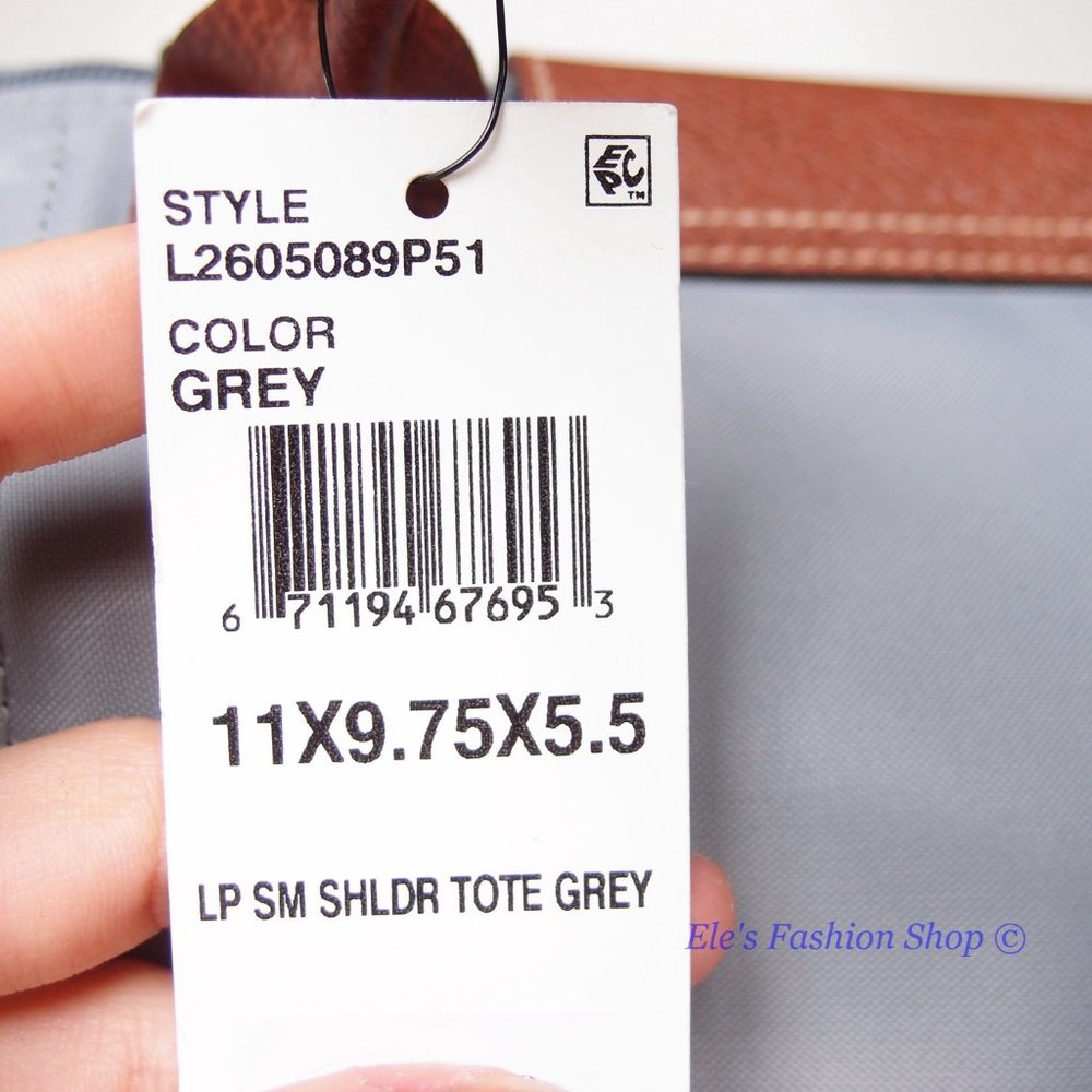 ❤️ NWT LONGCHAMP Le Pliage Small Medium Nylon Shoulder Tote GRAY 100% AUTHENTIC - Picture 13 of 16